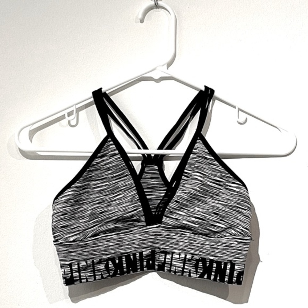 Sports Bra // Victoria’s Secret PINK / Size small / Black Gray White / Worn once